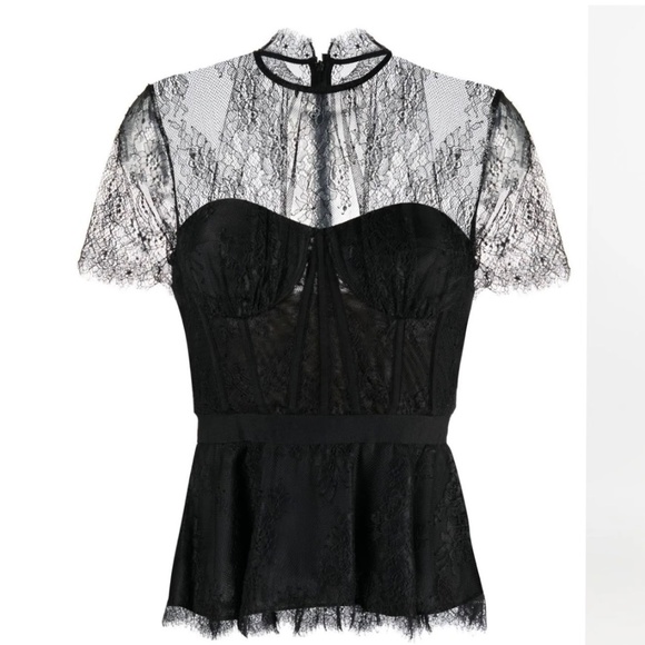 Jonathan Black Simkhai Kehlani Lace Panel Top US XL Runs Small !!!!
